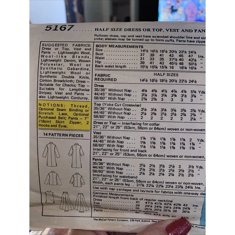 McCalls vintage 1976